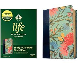 NLT Life Application Study Bible, Third Edition (Red Letter, LeatherLike, Teal Floral) image