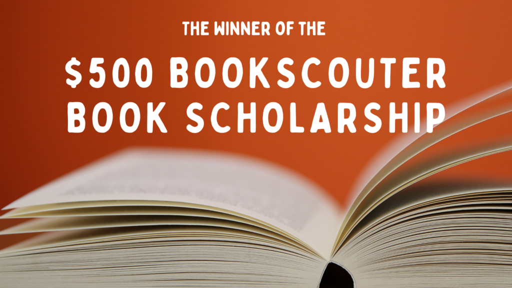 announcing the winner of the BookScouter book scholarship 