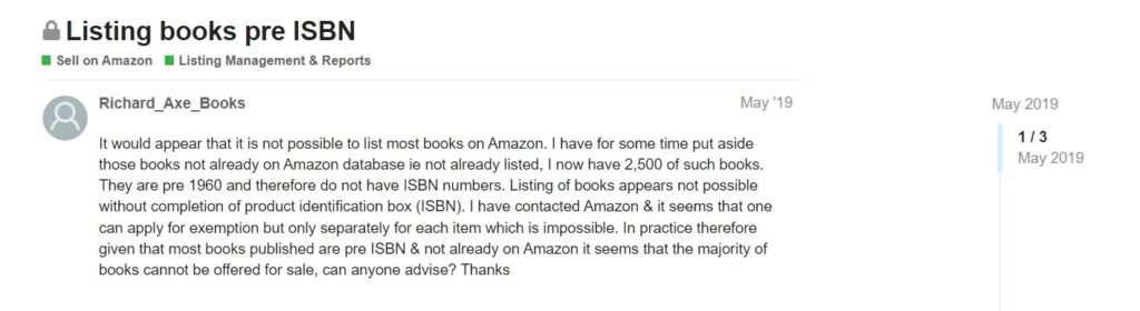 Sell Pre-ISBN Era Books on Amazon