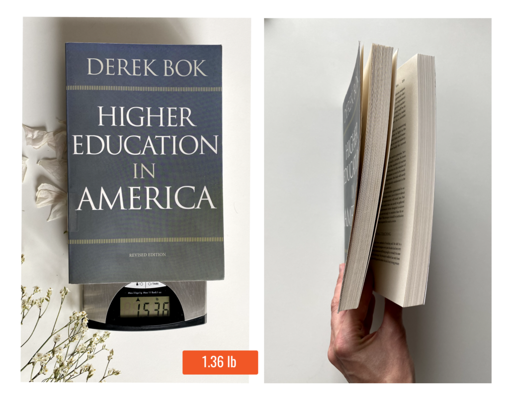 Higher Education in America 300-Page Book weight
