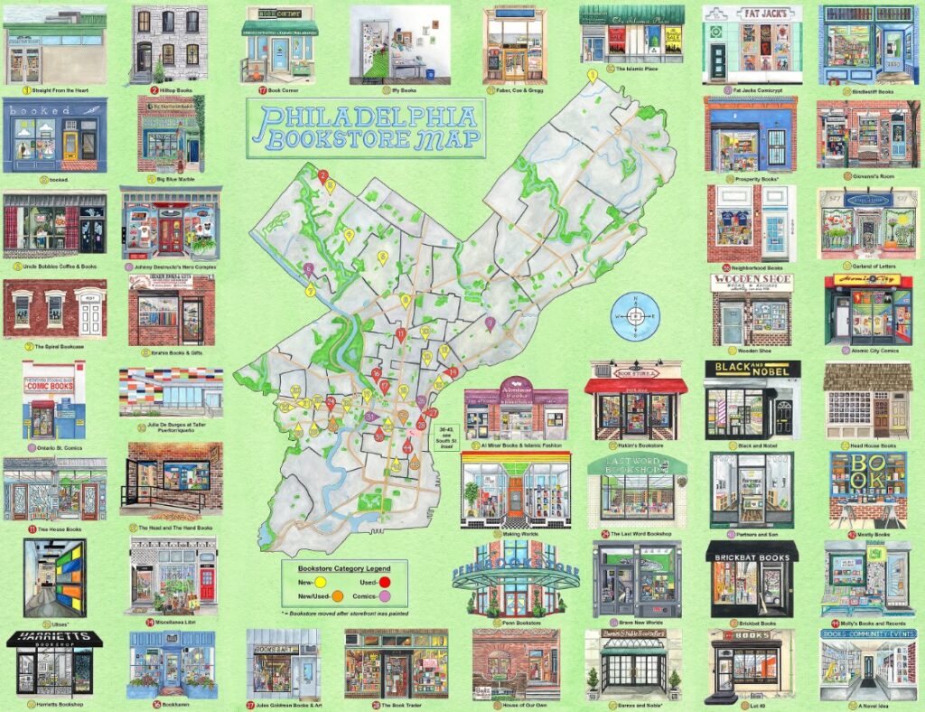 Philadelphia Bookstore Map