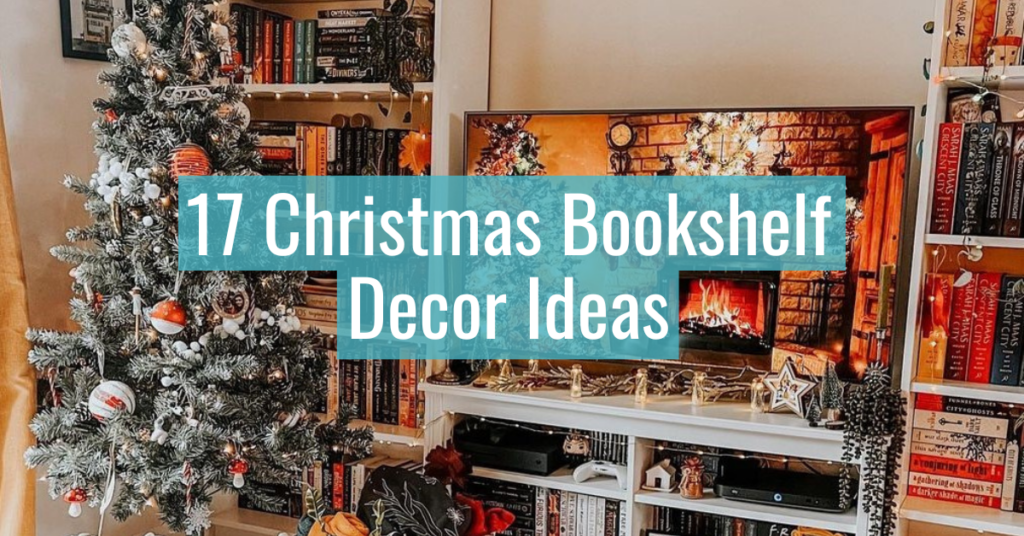 Christmas bookshelf decor ideas